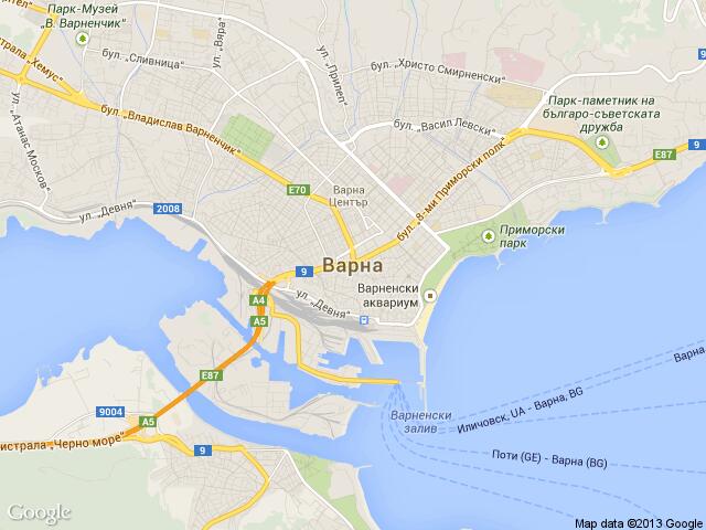 Карта на Варна