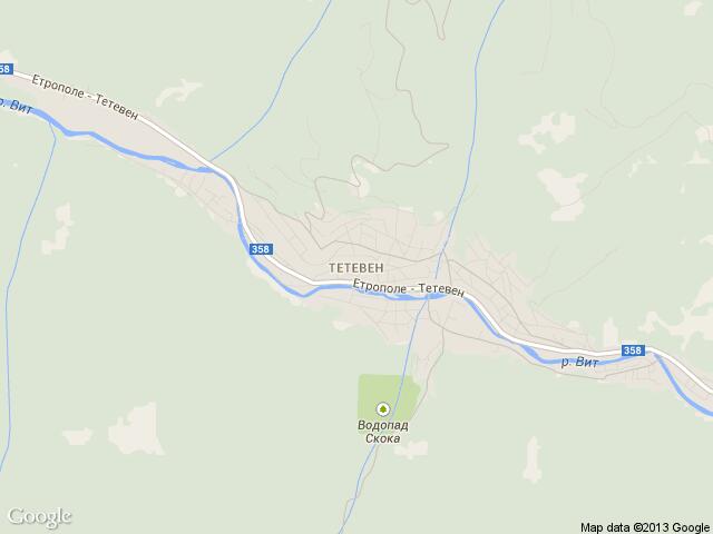 Карта на Тетевен
